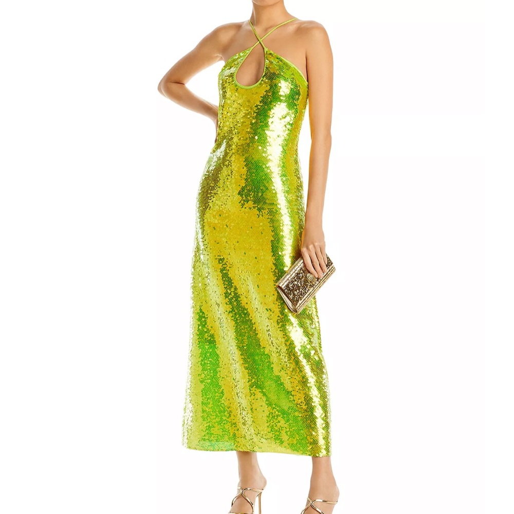 Cult Gaia Lime Green Sequin Dress